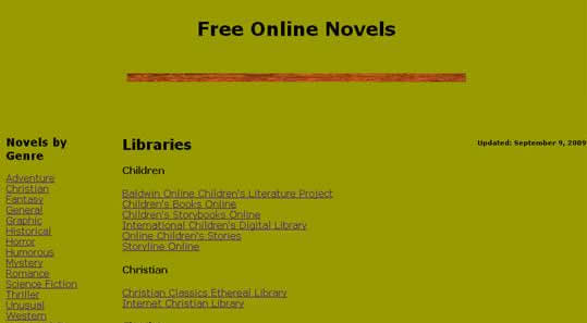 Free-online-novels.com: Links to lots of free online novels and other literatures