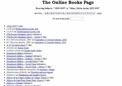 The online book page:An index of thosands of free educational ebooks searchable by titles and subjects